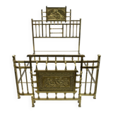 Lit double Art nouveau en laiton italien, début des années 1900