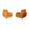 Pair of vintage mustard velvet chairs