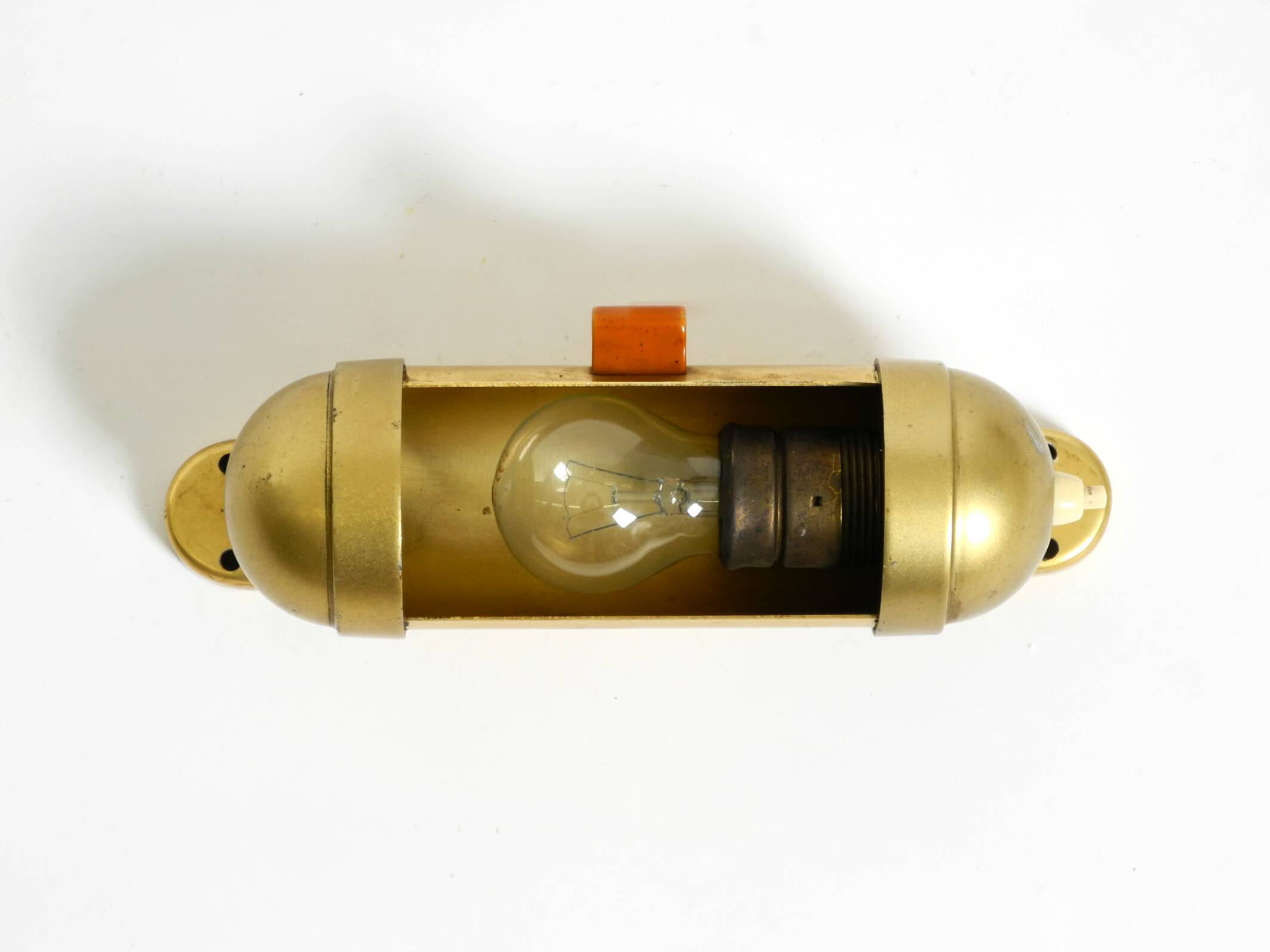 Original 1930s cabin submarine wall lamp in streamlined design
