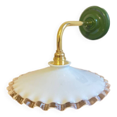 Serrated opaline wall lamp