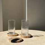 Set of 3 fossilized wooden coasters (clear)