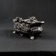 Antique black cast iron planter from the late 19th century Rocaille style