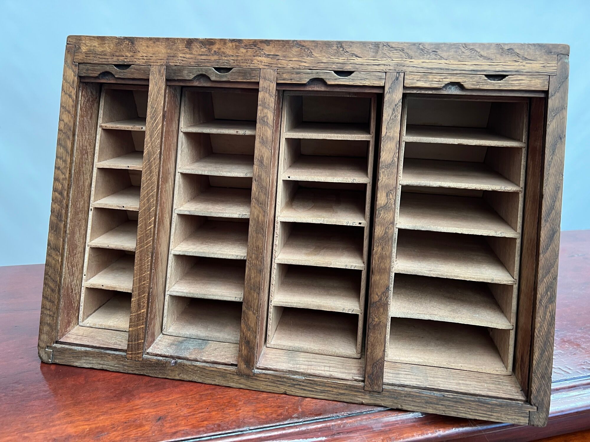 Small curtain binder or craft furniture with 4 wooden shutters