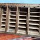 Small curtain binder or craft furniture with 4 wooden shutters