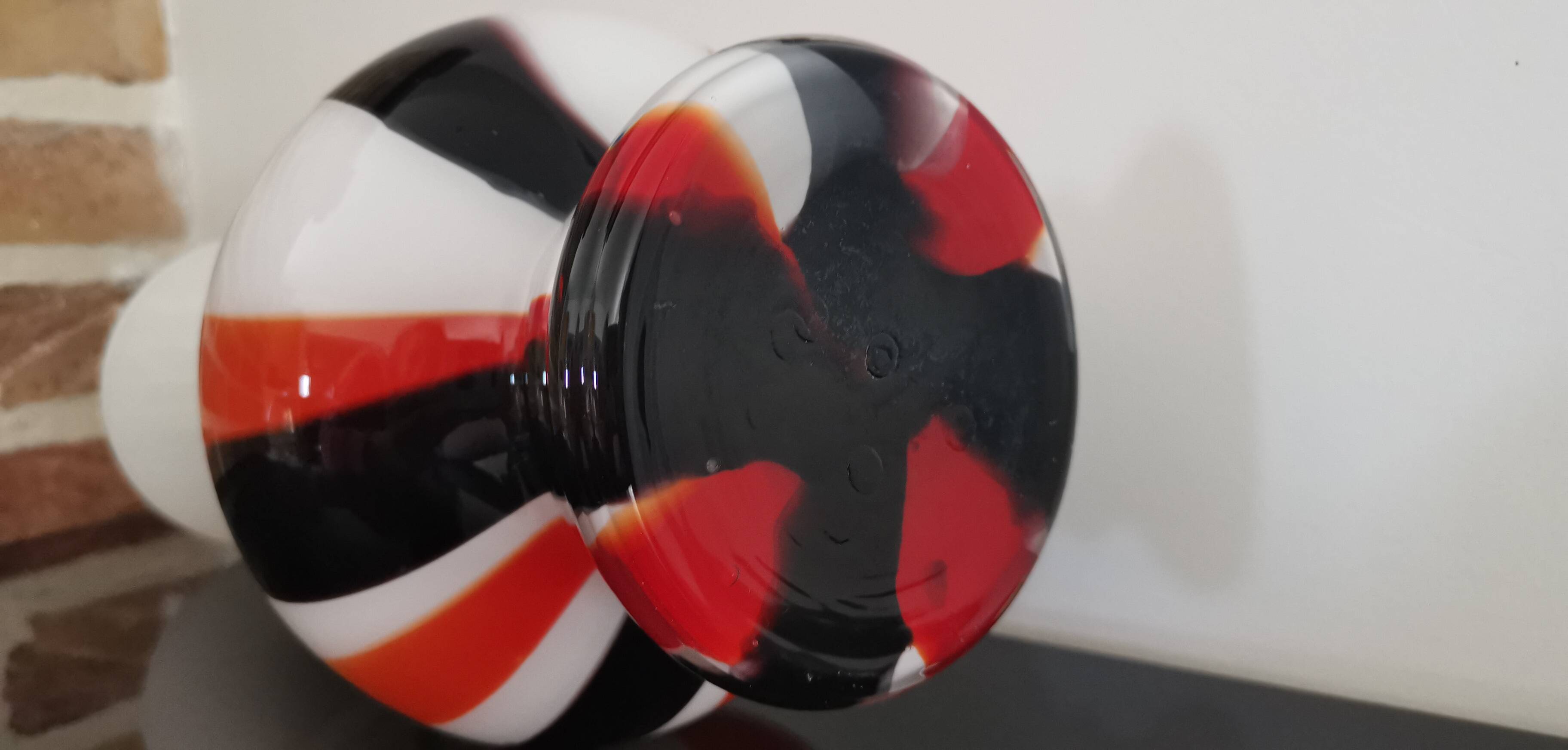 Vintage Italian pop art blown soliflore vase from the 70s in opaline