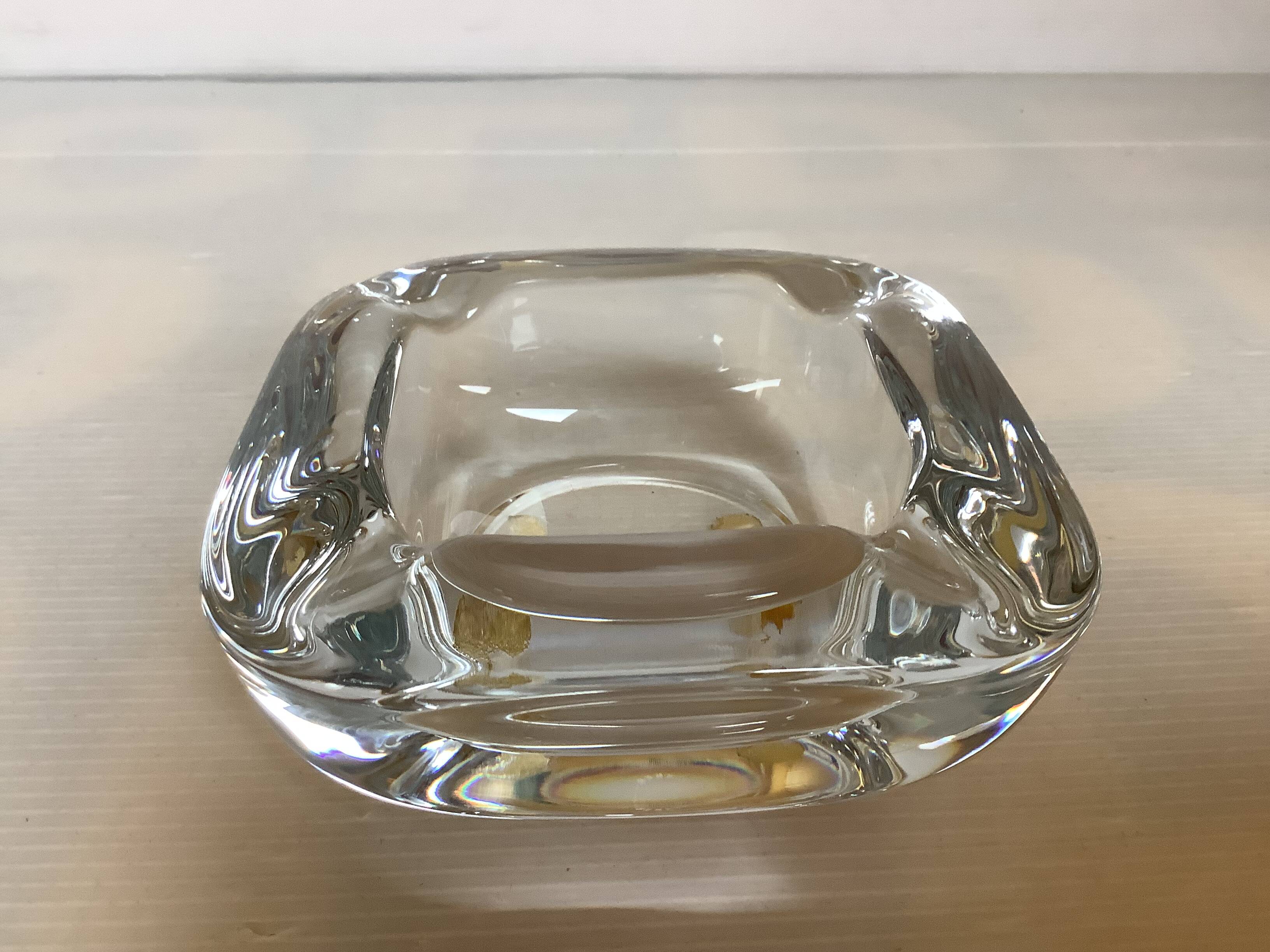 Crystal ashtray pocket tray Vannes le Chatel