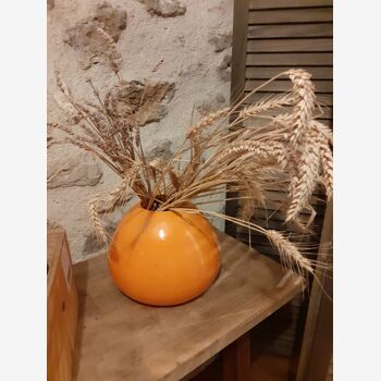 Orange vintage ball vase 