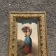 Ernesto Jolli – Oil on canvas 19th century – Young woman with a basket of flowers