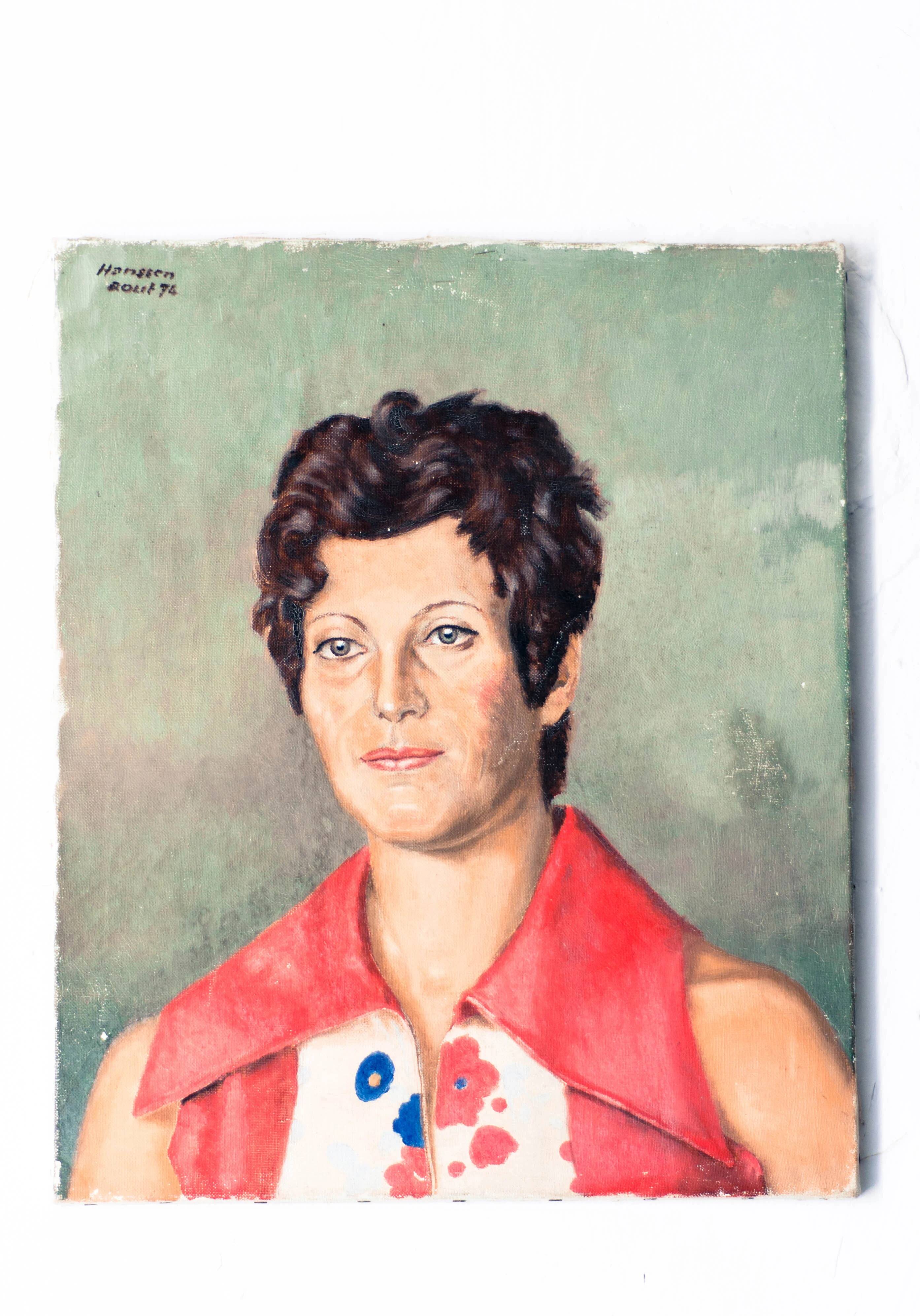 Portrait of a woman in the style of the 70s.