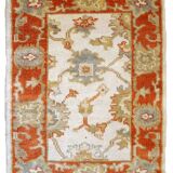 Vintage Indian Mahal handmade carpet 64cm x 97cm 1980s