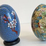 Vintage cloisonné enameled collectible eggs