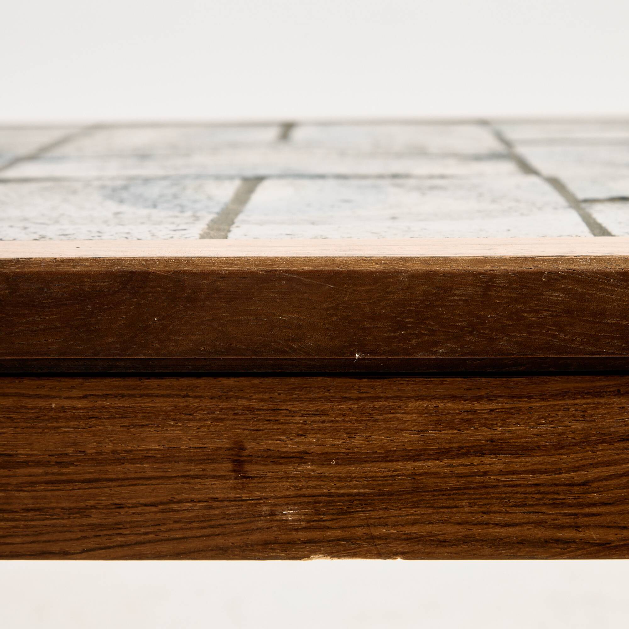 Coffee table in rosewood and ceramic by Lisbeth Sallingboe