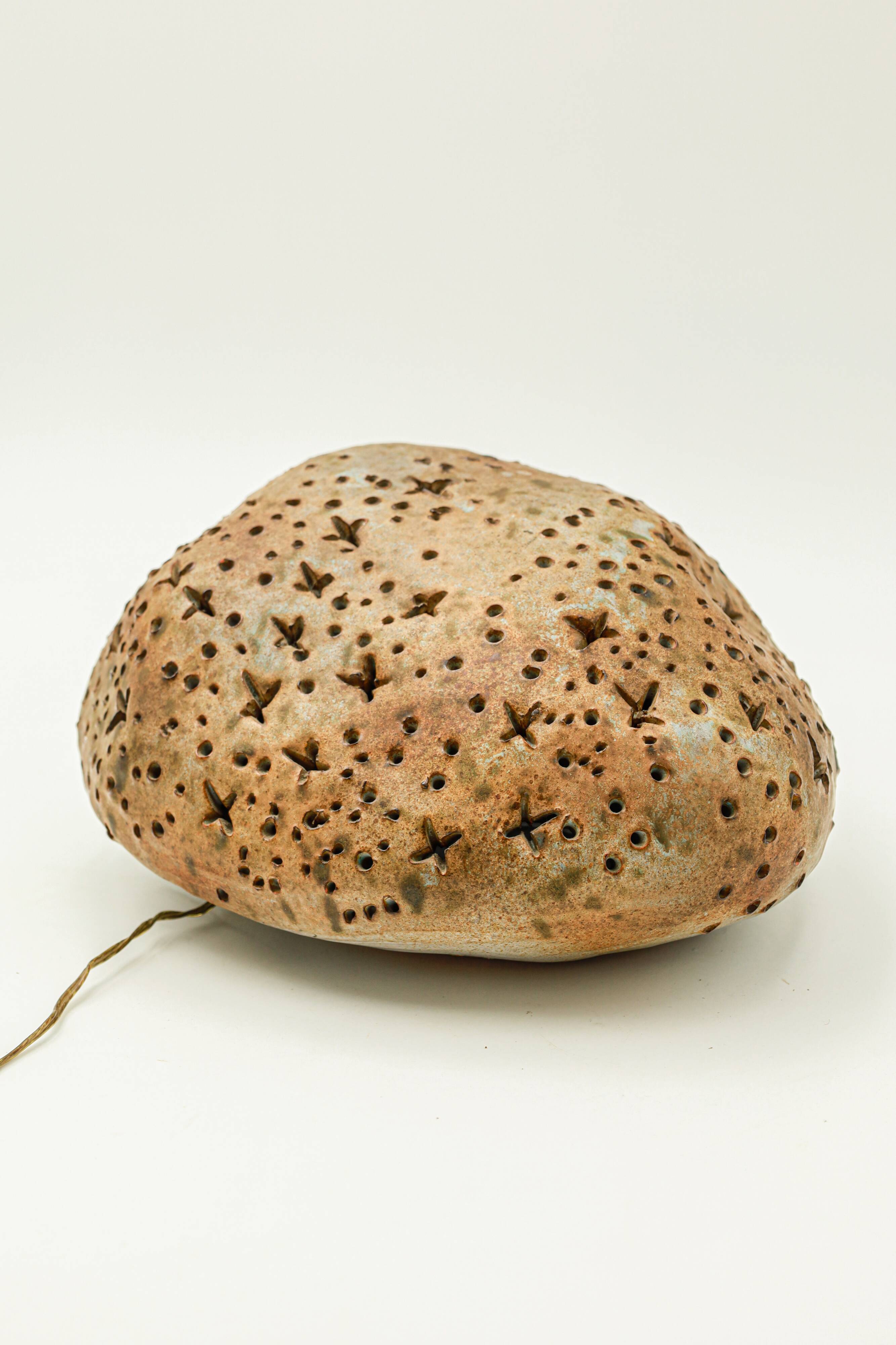 Agnès Escala ceramic rock lamp from the 70s in Vallauris