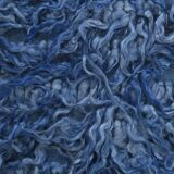 4x9 handmade wool blue vintage rug, 122x266cm