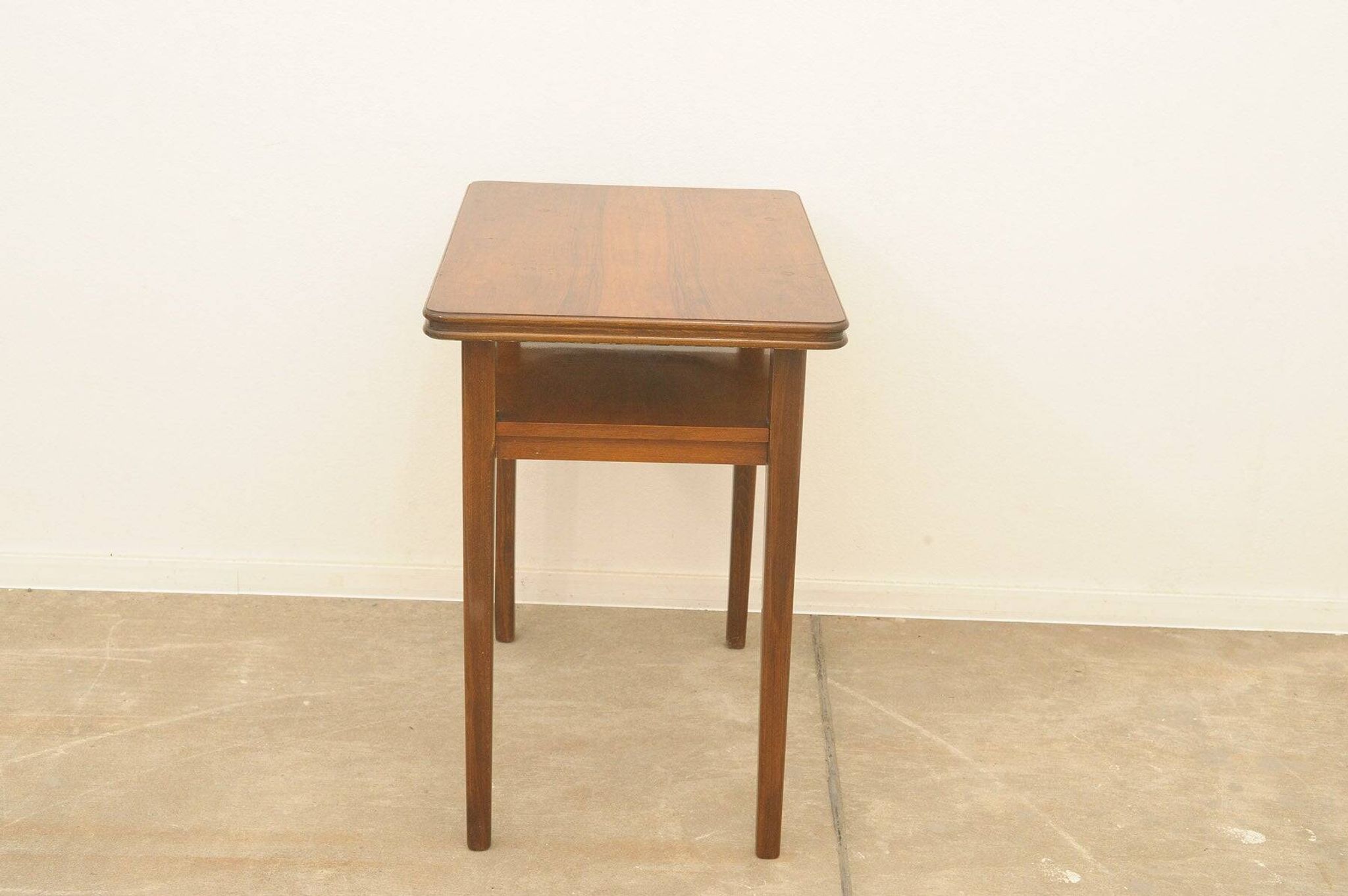 Mid-century walnut coffee table, wooden living room table, 1950s