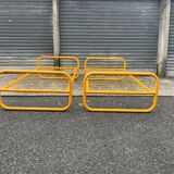 Pair of metal beds by Marc Berthier, Twenty Tube collection, 1972