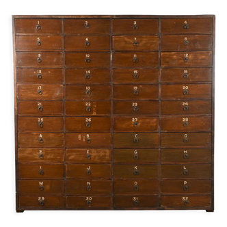 Storage cabinet with 48 numbered drawers