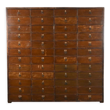 Storage cabinet with 48 numbered drawers