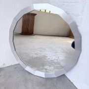 Miroir hexagonal métal brossé 1970