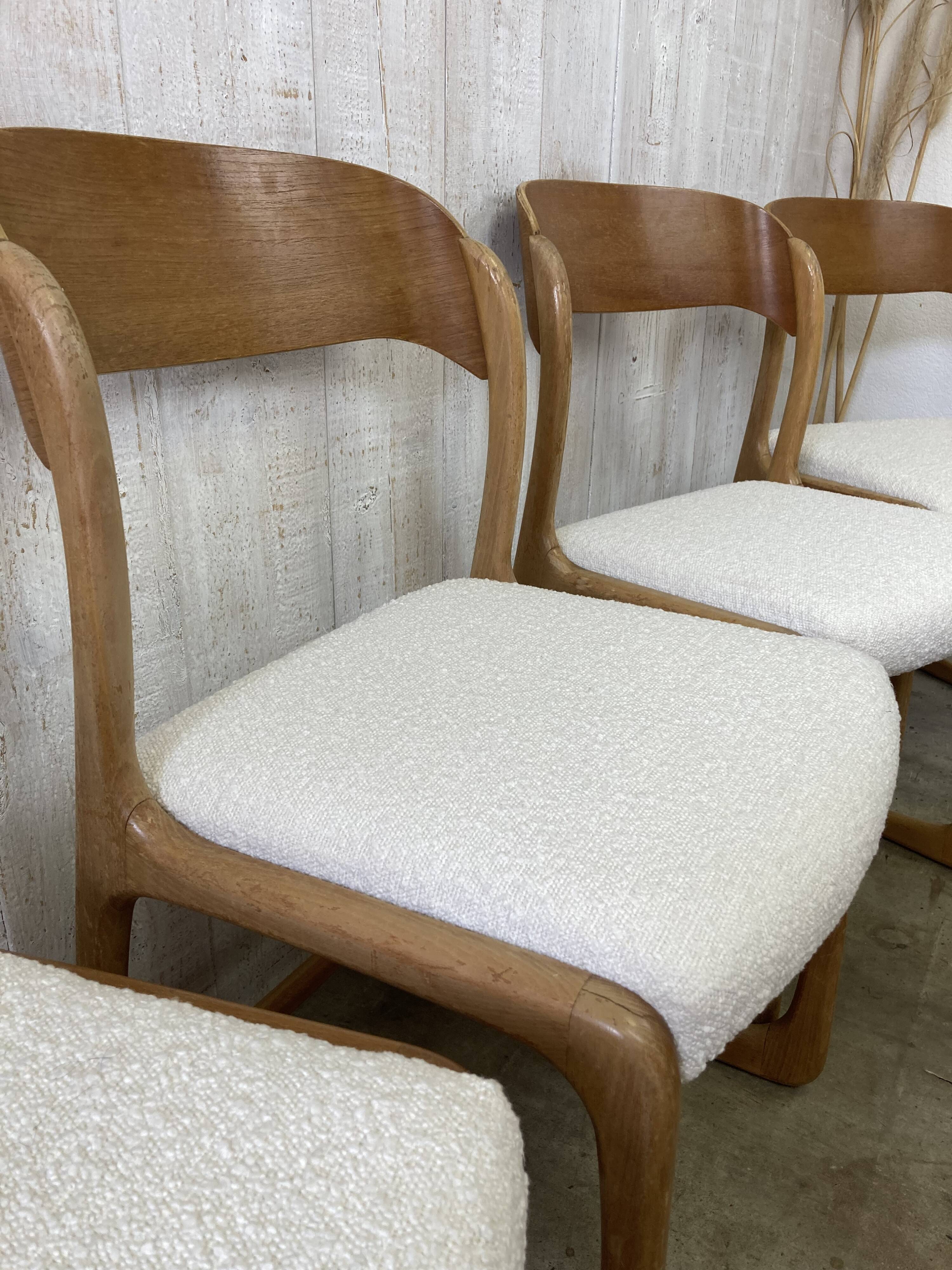 Set of 4 Baumann sled chairs
