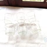 6 old glass jam jars