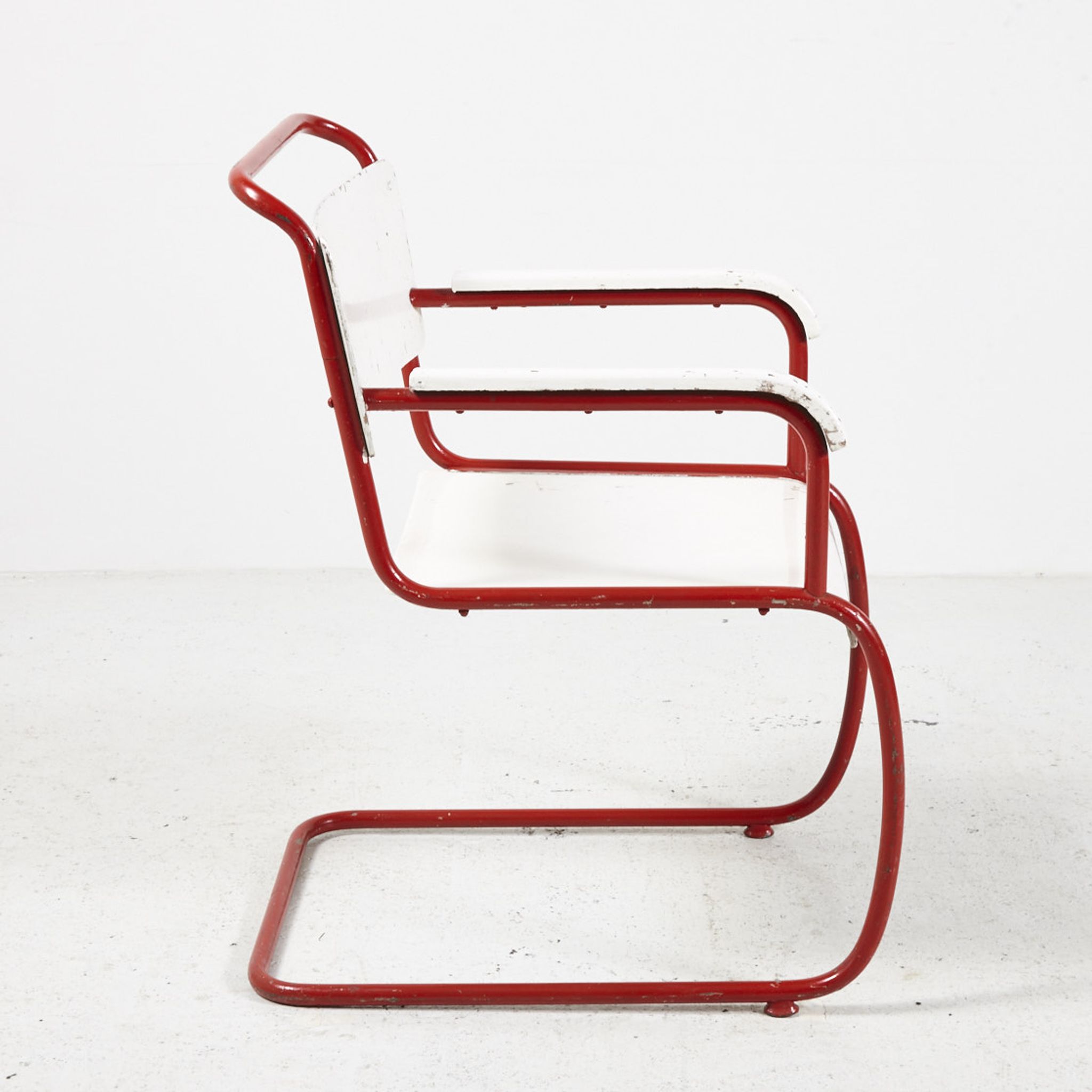 Red & white bauhaus armchair