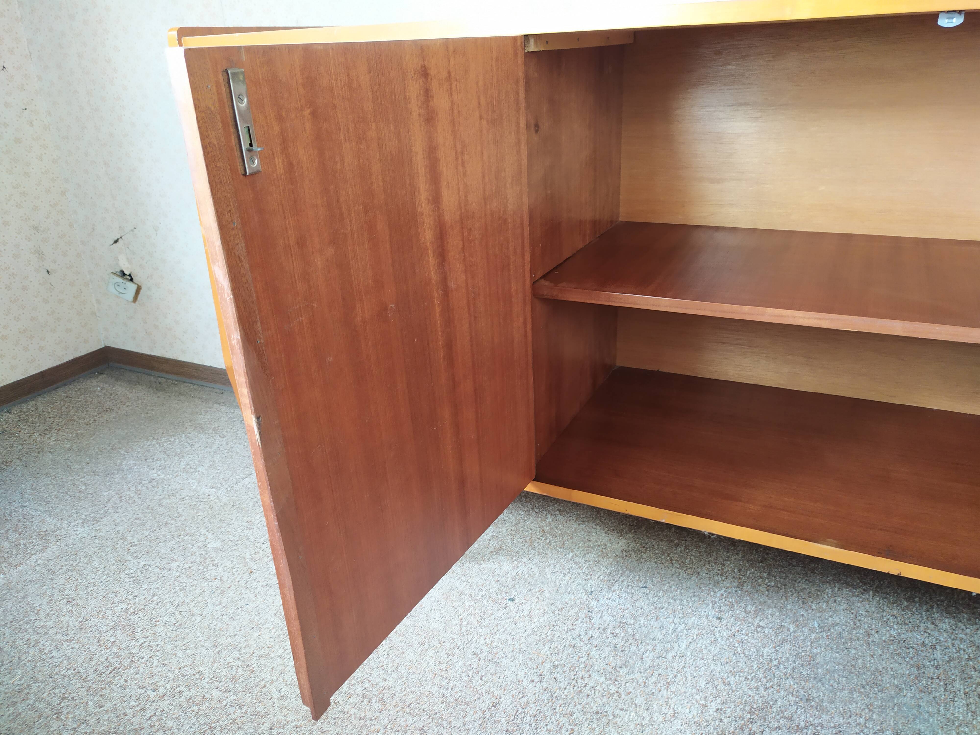 Scandinavian enfilade with showcase, compas foot