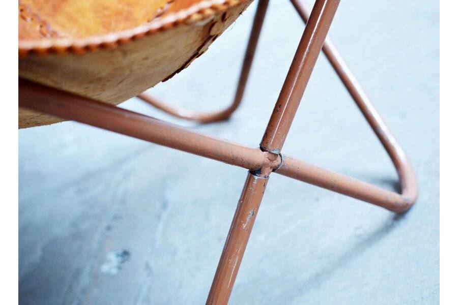 Vintage Leather Butterfly Chairs, Set of 2