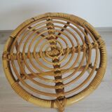 Vintage rattan side table/stool