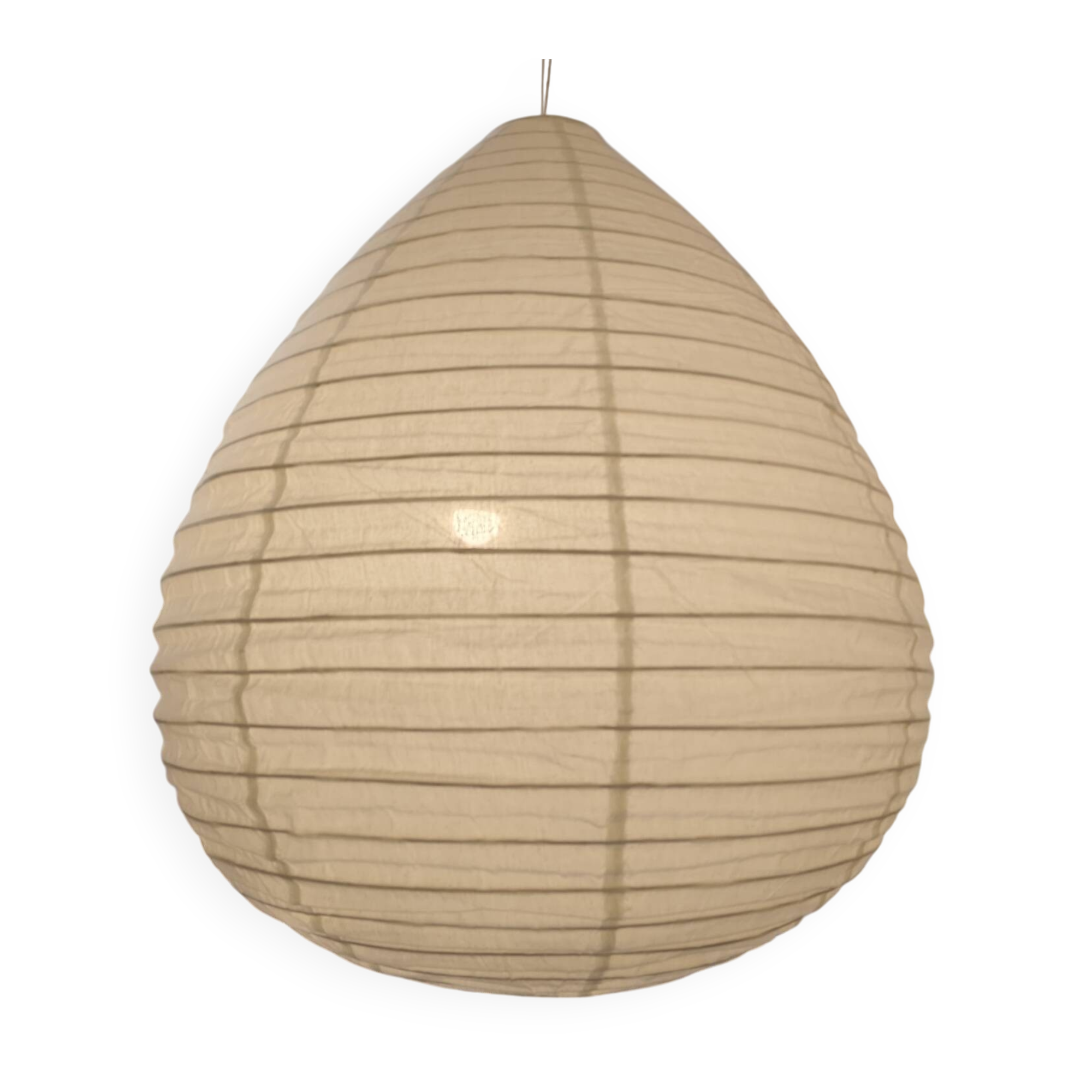 Fabric lampshade (linen) in the shape of a pear.