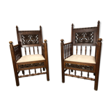 2 armchairs old Gothic style