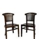 2 chaises coloniales en bois massif, années 1950
