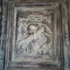 Carved two-body sideboard with 2 lions