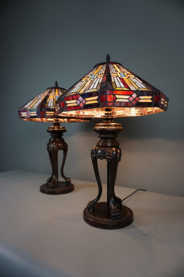 Set of 2 Tiffany lamps