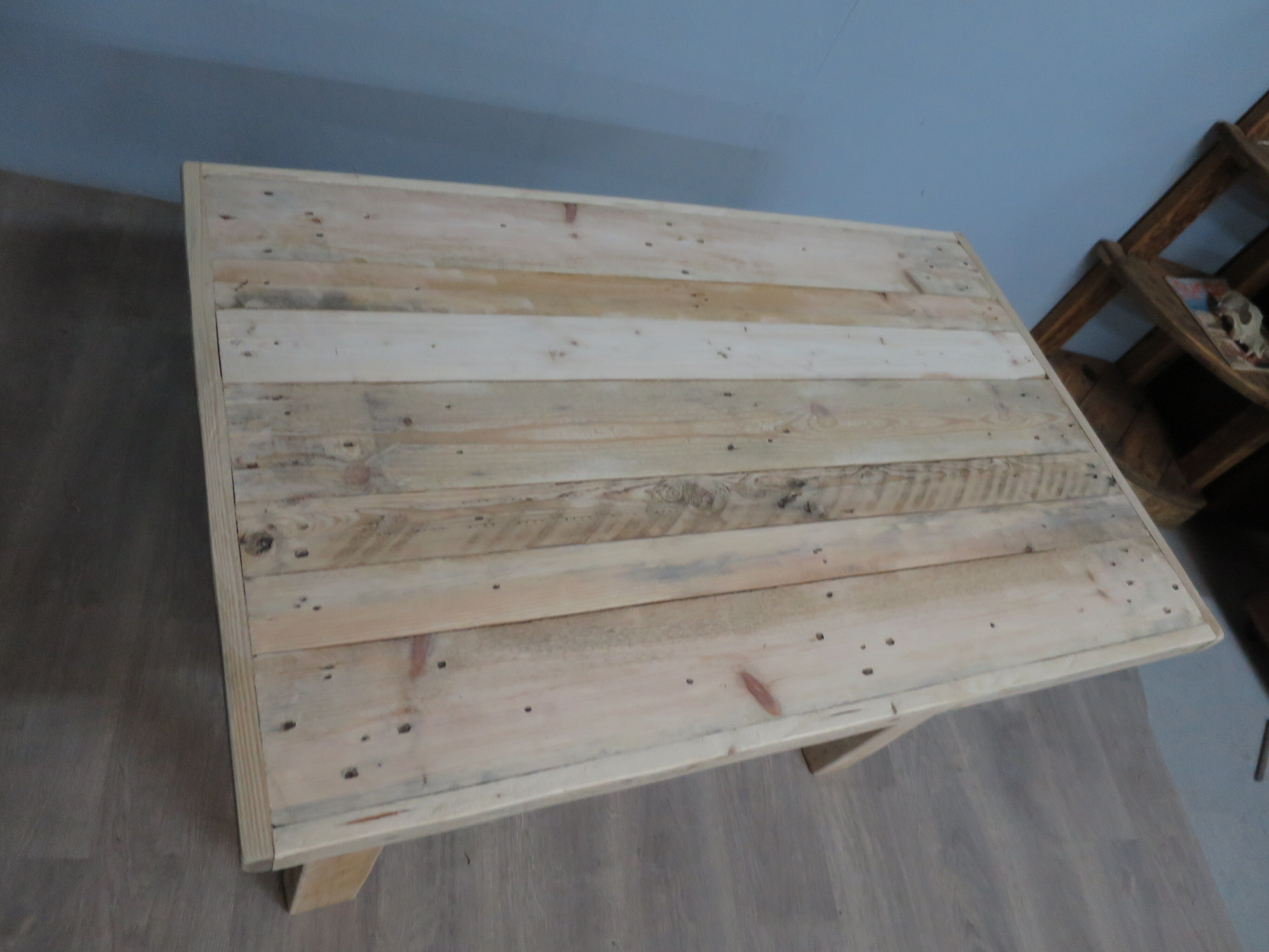 Raw farmhouse table in solid wood