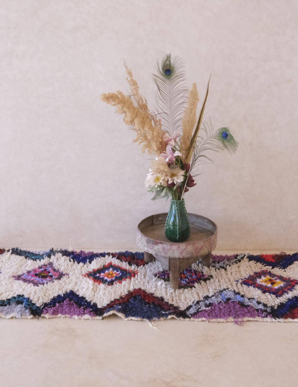 Vintage Bohemian Berber Rug - 194 x 64 cm