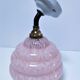 Art Deco wall lamp glass Clichy pink and porcelain
