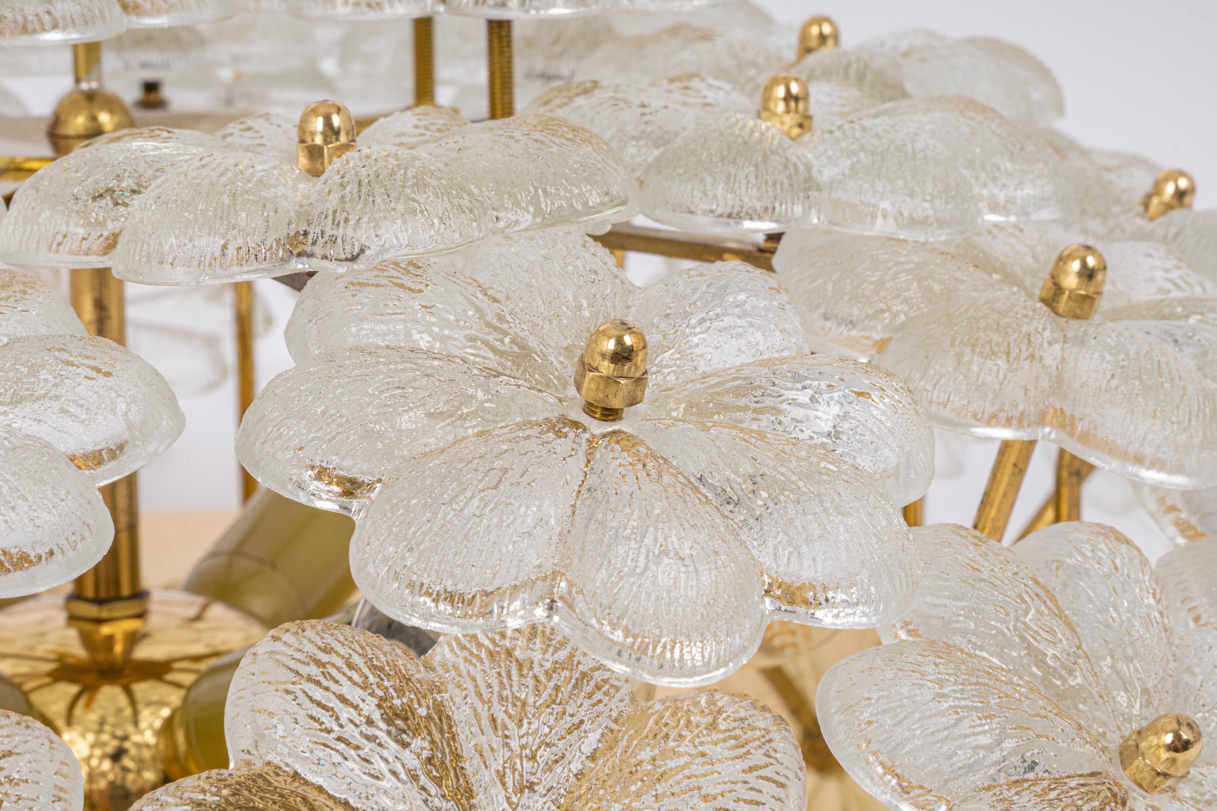 Plafonnier Fleur en Verre de Murano par Ernst Palme, Allemagne, années 1970