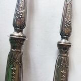 Salad cutlery in silver metal