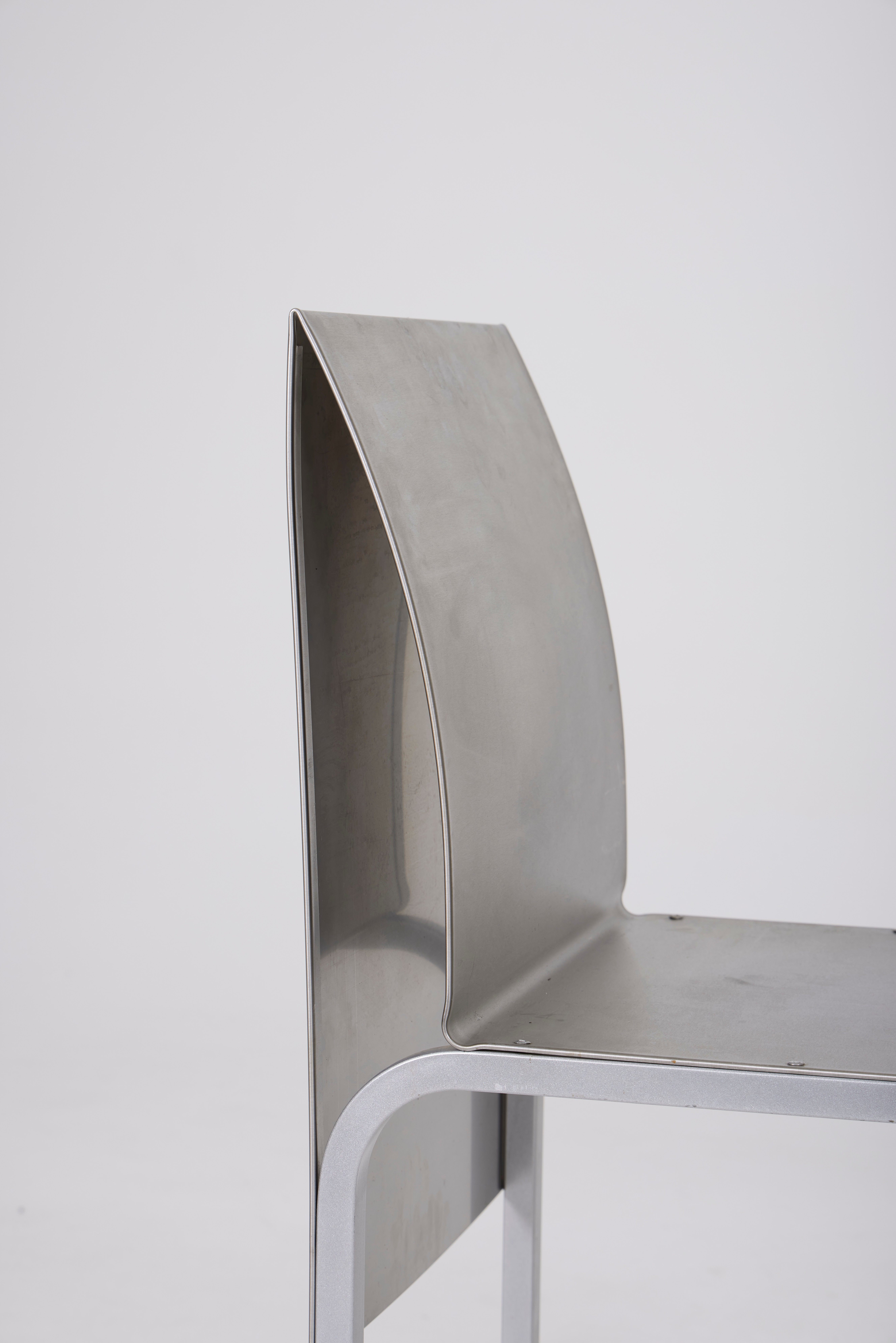Ensemble de chaises en aluminium, Belgique 1980s