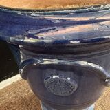 Vase d’Anduze émaillé bleu traditionnel – Modèle N°3