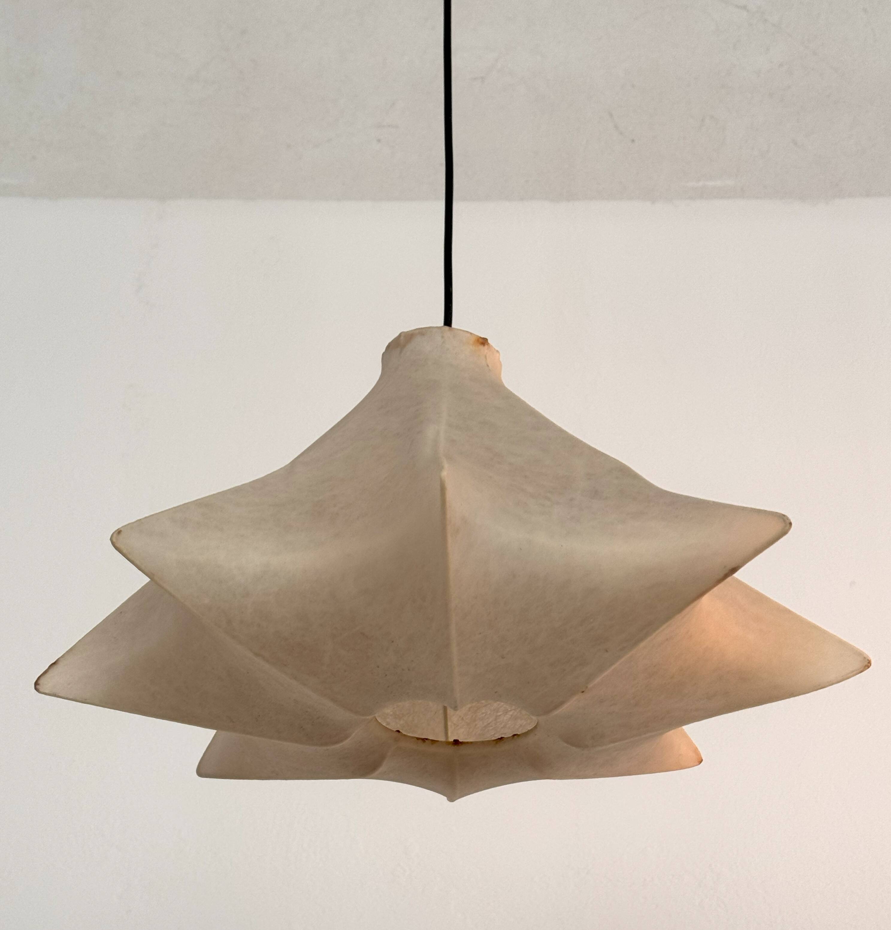 Pair of Italian Designer Cocoon Pendant lights original from the 1960s