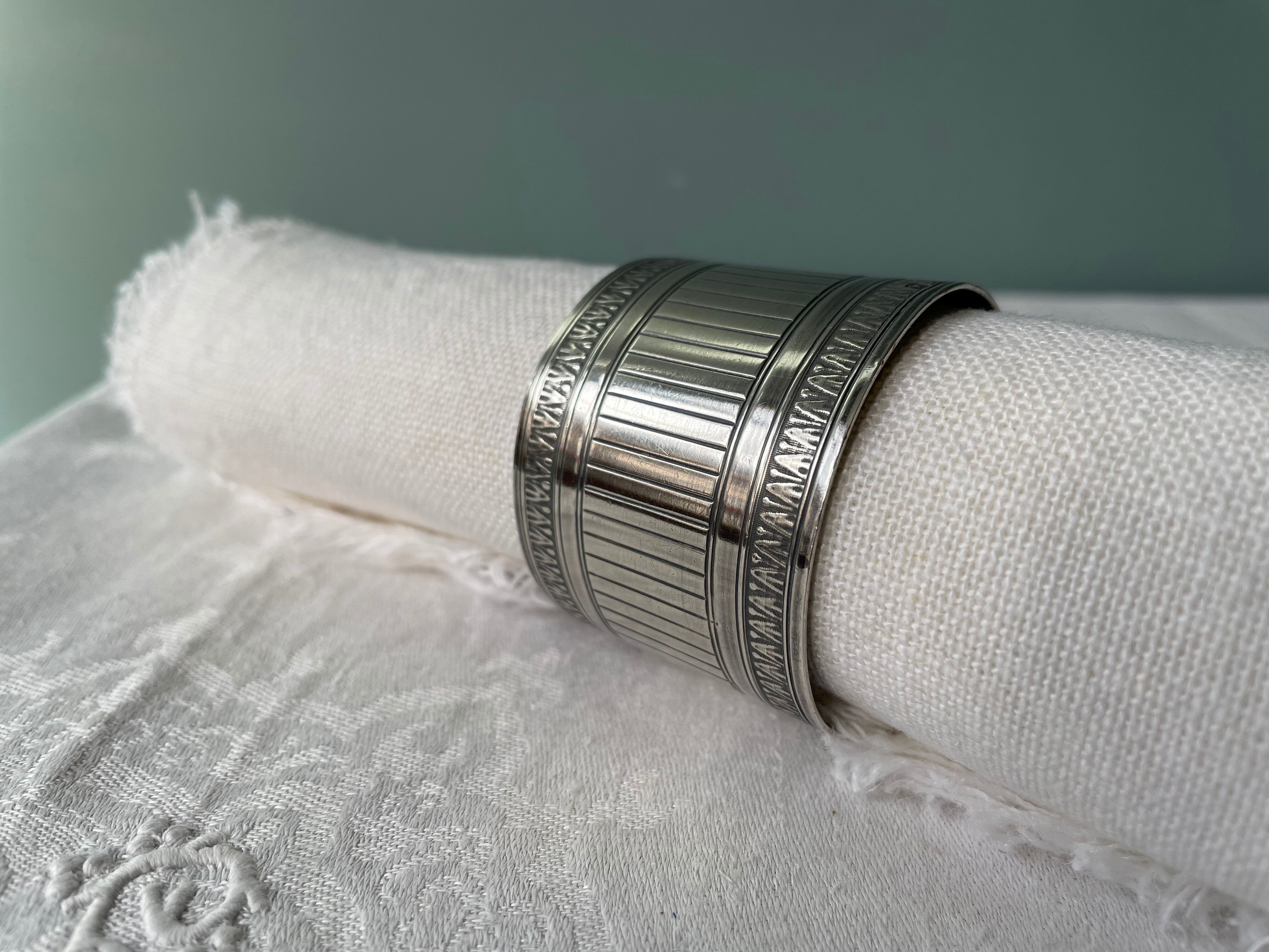 Old silver towel ring