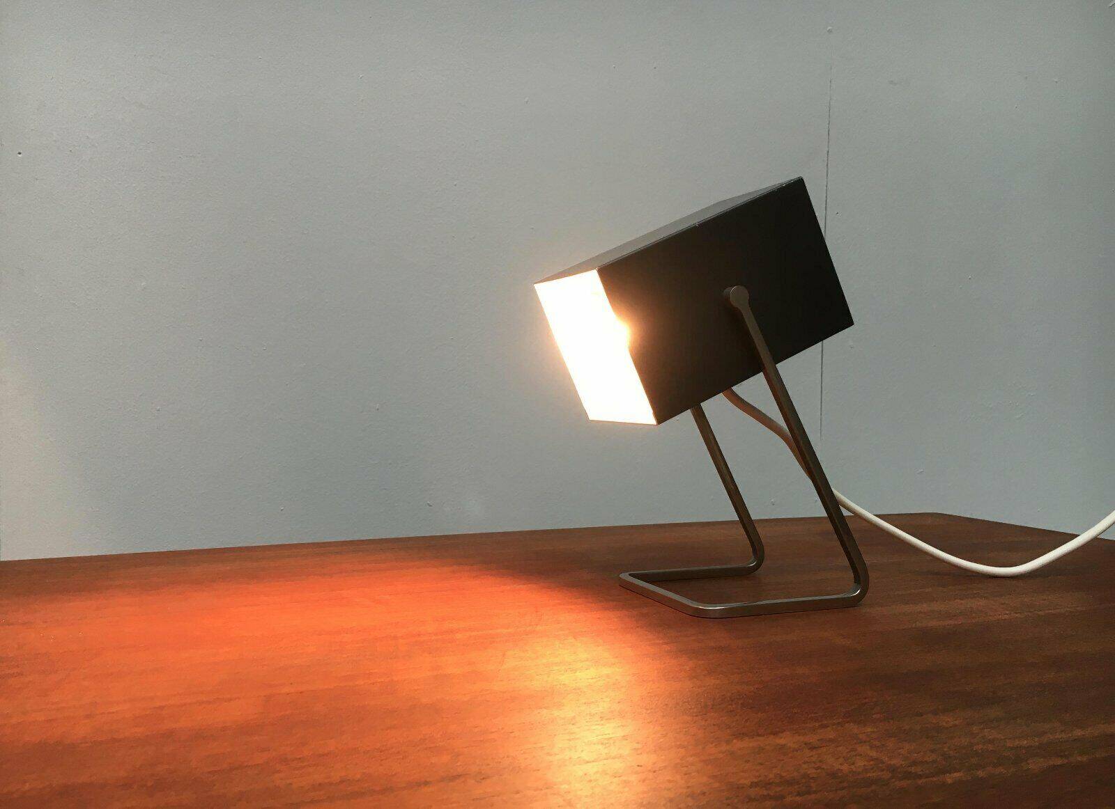 Mid-century German cube table lamp by Kaiser Idell Leuchten.