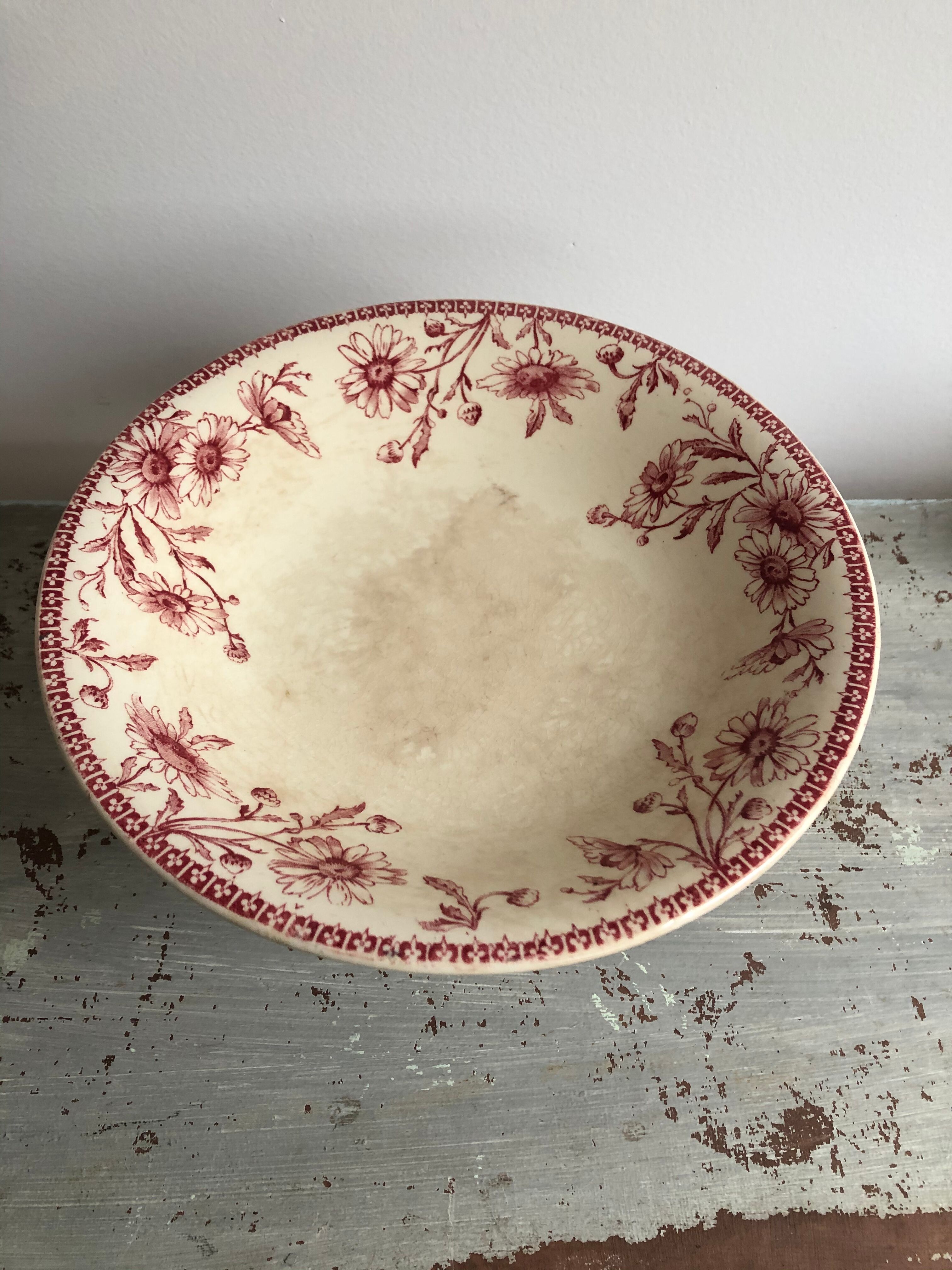 Compotier 19th Iron Land Model Valencia Porcelain Opaque by Gien