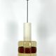 Mid-Century Harvey Guzzini pendant from 1960s. Labeled.