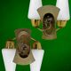 Pair of double wall sconces in brass and opaline – 1950s