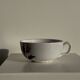 Grande tasse en faïence à liseré rose et motif de fleurs rose H7 D15