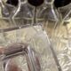 Antique liqueur set – Napoleon III style – 4 decanters + 15 glasses