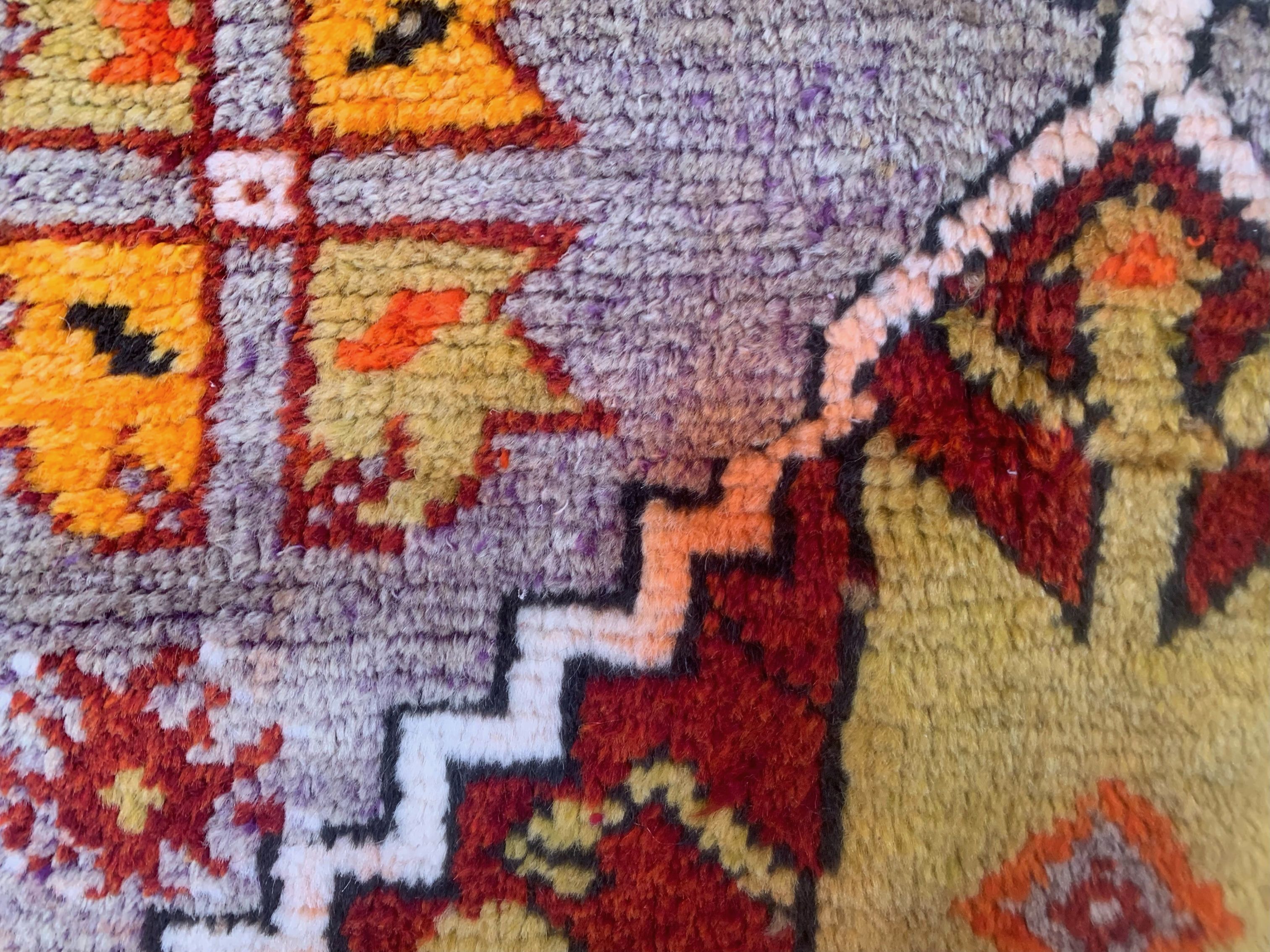 Old turkish Oushak rug 125x84 cm vintage carpet